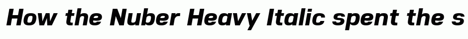 Nuber Heavy Italic
