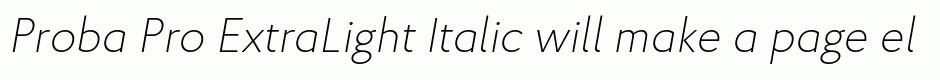Proba Pro ExtraLight Italic