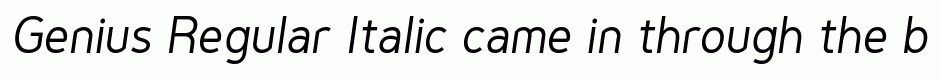 Genius Regular Italic