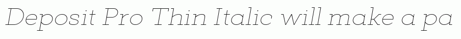 Deposit Pro Thin Italic