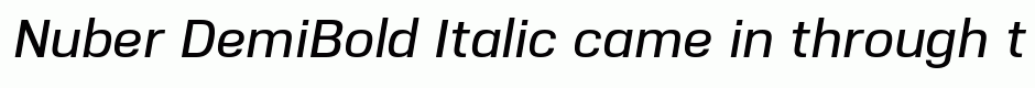 Nuber DemiBold Italic