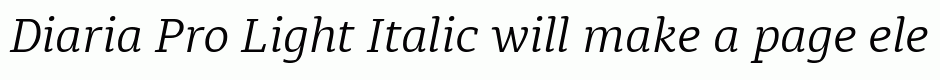 Diaria Pro Light Italic