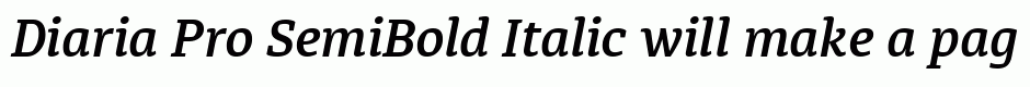 Diaria Pro SemiBold Italic