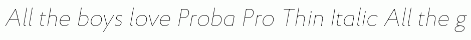 Proba Pro Thin Italic