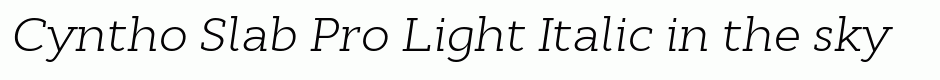 Cyntho Slab Pro Light Italic
