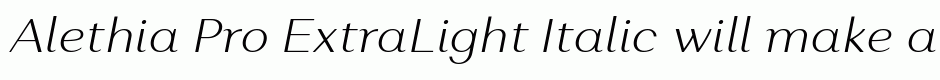 Alethia Pro ExtraLight Italic