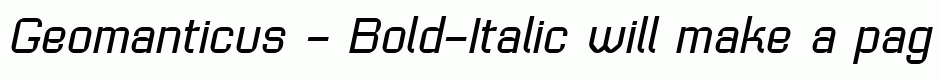 Geomanticus - Bold-Italic