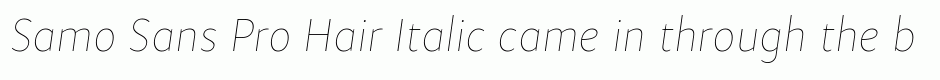 Samo Sans Pro Hair Italic