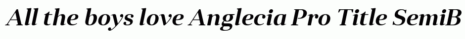 Anglecia Pro Title SemiBold Italic