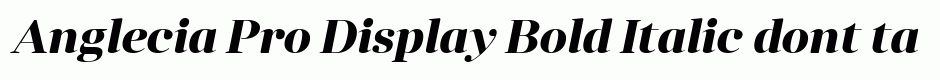 Anglecia Pro Display Bold Italic