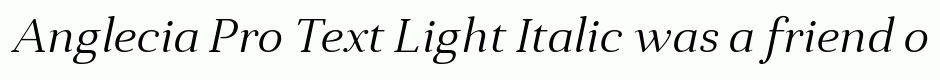 Anglecia Pro Text Light Italic