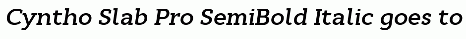 Cyntho Slab Pro SemiBold Italic