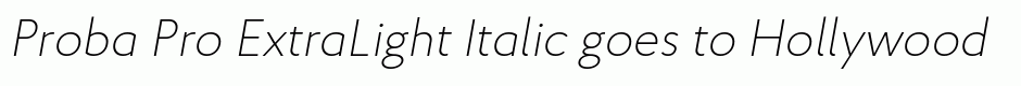 Proba Pro ExtraLight Italic