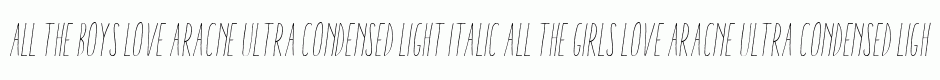 Aracne Ultra Condensed Light Italic