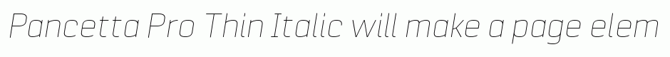 Pancetta Pro Thin Italic