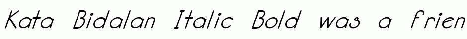 Kata Bidalan Italic Bold