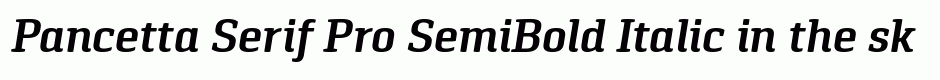 Pancetta Serif Pro SemiBold Italic