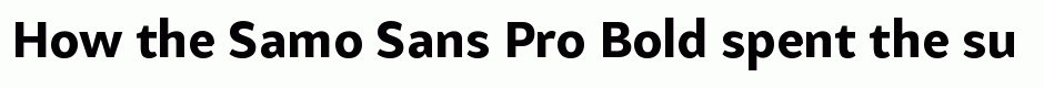 Samo Sans Pro Bold