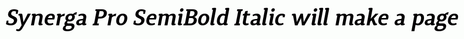 Synerga Pro SemiBold Italic