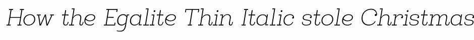 Egalite Thin Italic