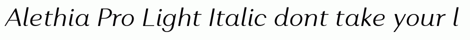 Alethia Pro Light Italic