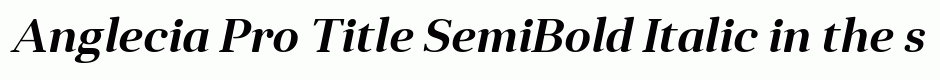 Anglecia Pro Title SemiBold Italic