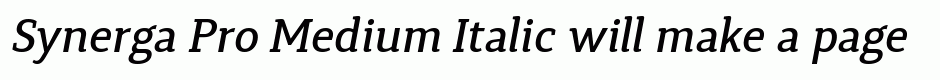 Synerga Pro Medium Italic