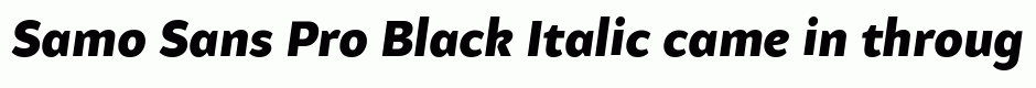 Samo Sans Pro Black Italic