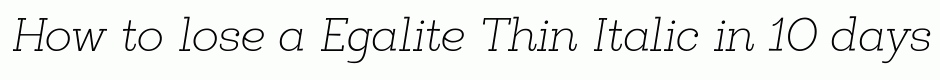 Egalite Thin Italic
