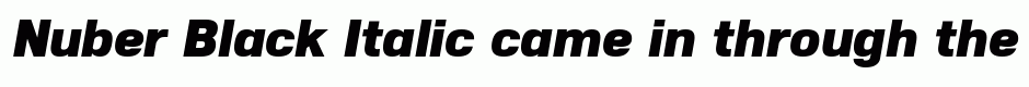 Nuber Black Italic