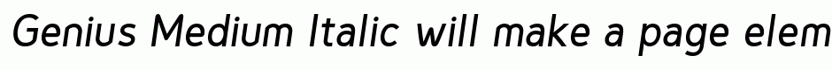 Genius Medium Italic