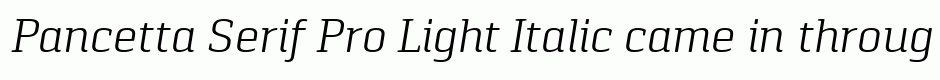 Pancetta Serif Pro Light Italic