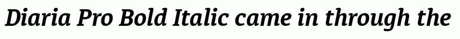 Diaria Pro Bold Italic