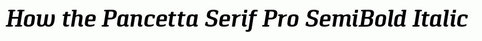 Pancetta Serif Pro SemiBold Italic
