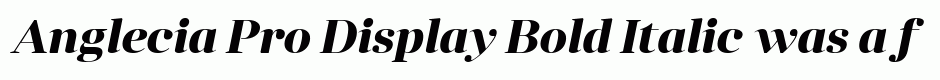 Anglecia Pro Display Bold Italic