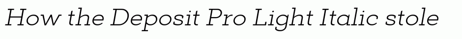 Deposit Pro Light Italic