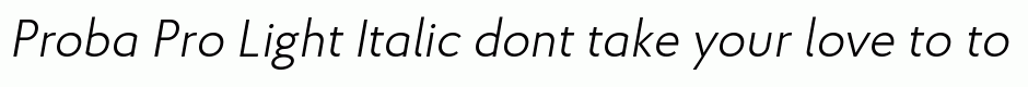 Proba Pro Light Italic