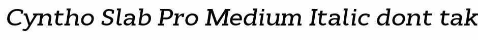 Cyntho Slab Pro Medium Italic