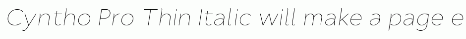 Cyntho Pro Thin Italic