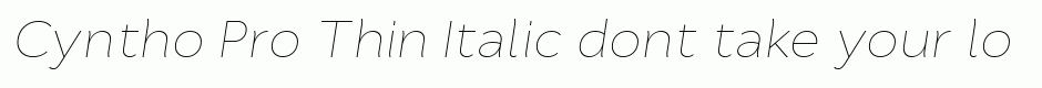 Cyntho Pro Thin Italic