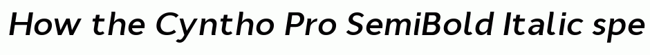 Cyntho Pro SemiBold Italic
