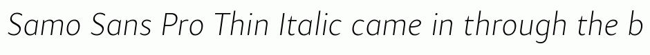 Samo Sans Pro Thin Italic