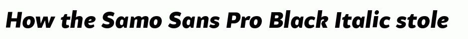 Samo Sans Pro Black Italic