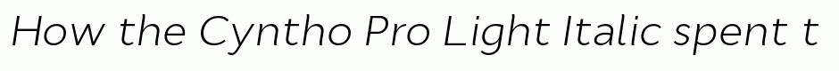 Cyntho Pro Light Italic
