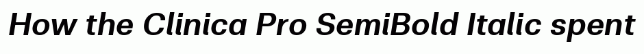 Clinica Pro SemiBold Italic
