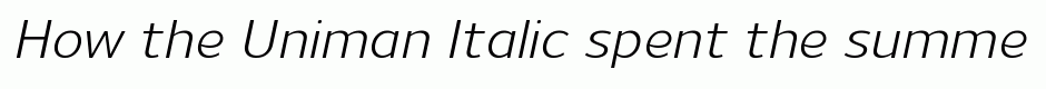 Uniman Italic