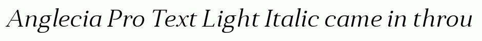 Anglecia Pro Text Light Italic