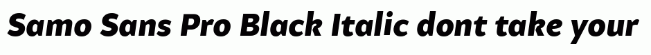Samo Sans Pro Black Italic