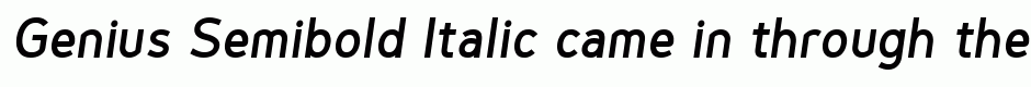 Genius Semibold Italic