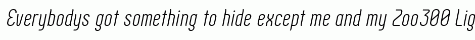 Zoo300 Light Italic